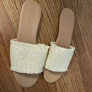 J crew raffia slides - never worn - size 8.5
